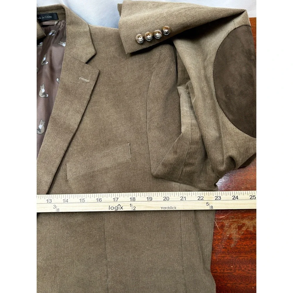 Lauren Ralph Lauren Corduroy Sport Coat Blazer Mens 44L‎ Brown Elbow Patches